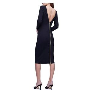 L'AGENCE Black Dress with Gold Zipper Back Accent ⭐️🖤